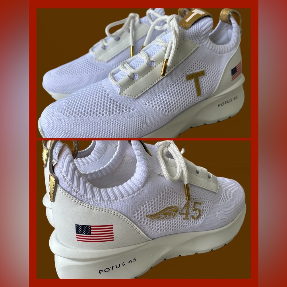 POTUS 45 - Trump Shoes 1st Limited Run White Size M 9 / W 10.5 NIB w/Trump Card